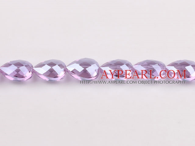Crystal Beads, Light Purple, 10*14*18mm straight hole, drop shape, Sold per 14.2-inch strand