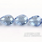 Crystal Beads, Light Blue, 10*14*18mm straight hole, drop shape, Sold per 14.2-inch strand
