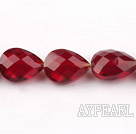 Crystal Beads, Bright Red, 10*14*18mm straight hole, drop shape, Sold per 14.2-inch strand
