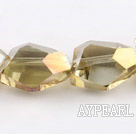 manmade crystal beads,13*20*21mm with angles,yellow,Sold per 13.78-inch strands