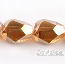 manmade crystal beads,13*20*21mm with angles,amber,Sold per 13.78-inch strands