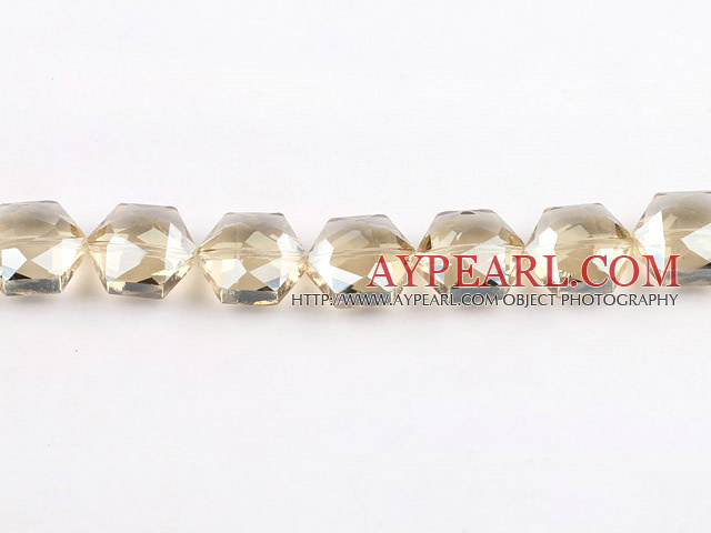 manmade crystal beads,9*14*16mm,accompany with the silver champagne color ,Sold per 13.78inches strand