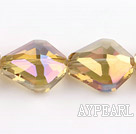 manmade crystal beads,12*19*22mm Baroque,accompany with yellow color ,sold per 13.78inch strand