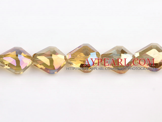 manmade crystal beads,12*19*22mm Baroque,accompany with yellow color ,sold per 13.78inch strand