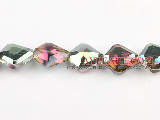 manmade crystal beads,12*19*22mm Baroque,accompany with silver and red color ,sold per 13.78inch strand