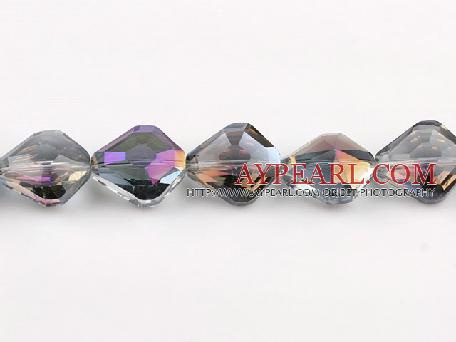 manmade crystal beads,12*19*22mm Baroque,accompany with purple color ,sold per 13.78inch strand