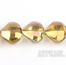 manmade crystal beads,10*14*20mm Baroque,champagne,sold per 13.98inch strand