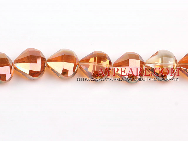manmade crystal beads,10*14*20mm Baroque,accompany with orange color ,sold per 13.98inch strand