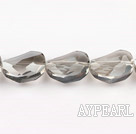 manmade crystal beads,10*14*20mm pea,transparent grey,Sold per 13.98inches strand
