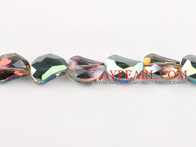 manmade crystal beads,10*14*20mm pea,accompany with colors,Sold per 13.98inches strand