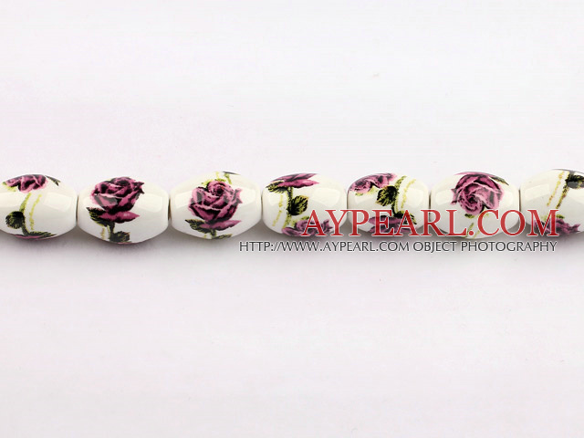 Porcelain beads,11*15mm rice,sold per 15.75-inch strand