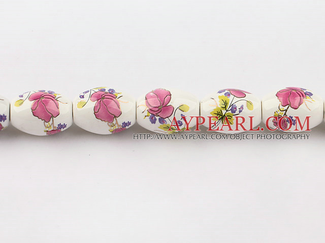Porcelain beads,11*15mm rice,sold per 15.35-inch strand