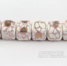 Porcelain beads,13*13mm cube,Sold per 14.96-inch strands
