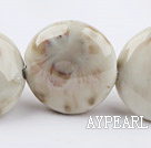 Porcelain beads,15*30mm flat oval,sand,Sold per 14.57-inch strand