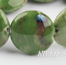 Porcelain beads,15*30mm flat oval,Sold per 14.57-inch strand