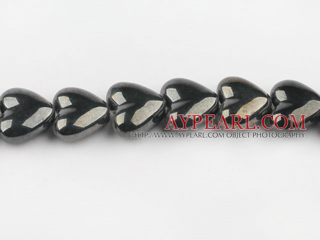 Porcelain beads,10*18*20mm heart, black,sold per 14.57-inch strand