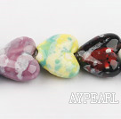 Porcelain beads,10*18*20mm heart, mixed color,sold per 14.57-inch strand