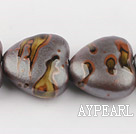 Porcelain Beads, Brown, 12*25*25mm heart shape, Sold per 15-inch strand