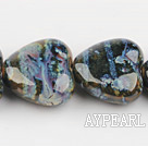 Porcelain Beads, Blue, 12*25*25mm heart shape, Sold per 15-inch strand