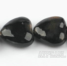 Porcelain Beads, Black, 12*25*25mm heart shape, Sold per 15-inch strand