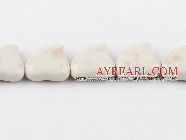 Porcelain Beads, White, 10*25mm heart shape, Sold per 13.78-inch strand