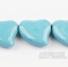 Porcelain Beads, Blue, 10*25mm heart shape, Sold per 13.78-inch strand