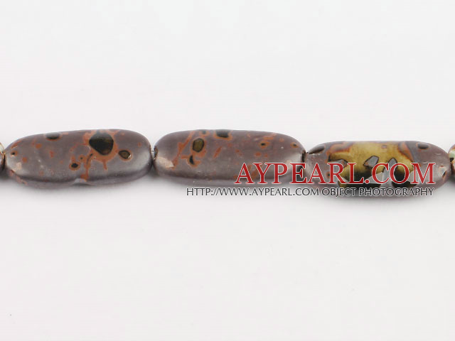 Porcelain Beads, Brown, 8*17*40mm Rectangle, Sold per 15.4-inch strand
