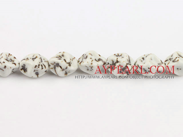Porcelain Beads, White, 10*20mm heterotypic, Sold per 14.17-inch strand