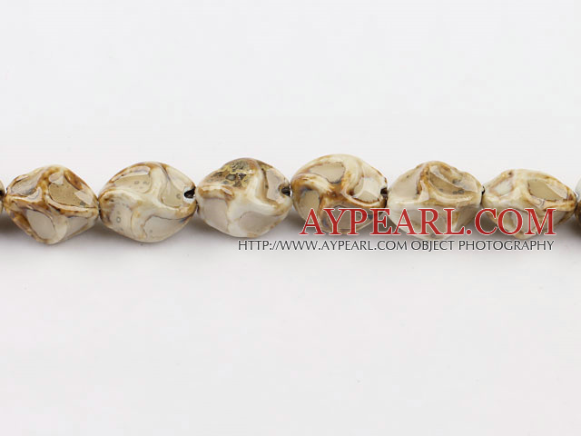 Porcelain Beads, Sand Color, 10*20mm heterotypic, Sold per 14.17-inch strand