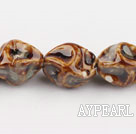 Porcelain Beads, Dark Amber Color, 10*20mm heterotypic, Sold per 14.17-inch strand