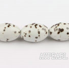 Porcelain Beads, White, 17*25mm spot, rice shape, Sold per 15-inch strand