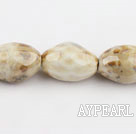 Porcelain Beads, Sand Color, 17*25mm rice shape, Sold per 15-inch strand