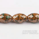 Porcelain Beads, Golden Brown, 17*25mm rice shape, Sold per 15-inch strand
