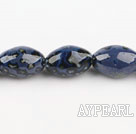 Porcelain Beads, Blue, 17*25mm rice shape, Sold per 15-inch strand