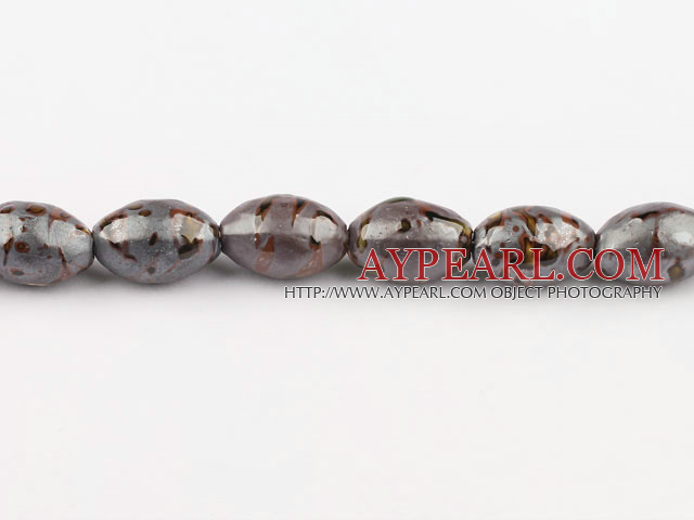 Porcelain Beads, Brown, 17*25mm rice shape, Sold per 15-inch strand