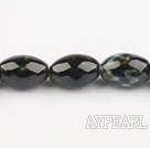 Porcelain Beads, Black, 17*25mm rice shape, Sold per 15-inch strand