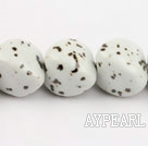 Porcelain Beads, White, 22mm stereo heart shape, Sold per 8.7-inch strand