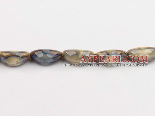 Porcelain Beads, Brown, 12*25mm crescent, Sold per 15-inch strand