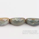 Porcelain Beads, Gray, 12*25mm crescent, Sold per 15-inch strand