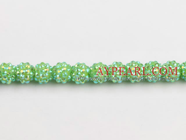 Acrylic bali beads,12mm,green,Sold per 13.39-inch strand