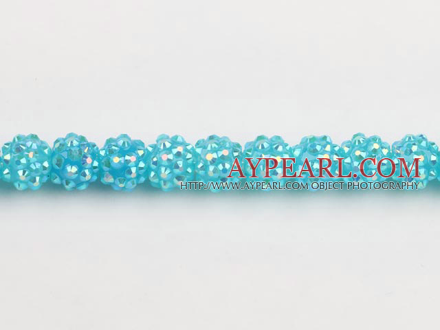 Acrylic bali beads,12mm,light blue,Sold per 13.39-inch strand