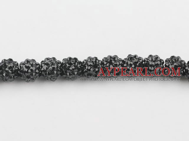 Acrylic bali beads,12mm,black,Sold per 13.39-inch strand