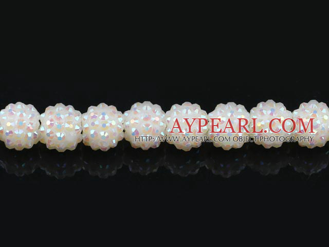 Acrylic bali beads,14mm,cream,Sold per 13.39-inch strand