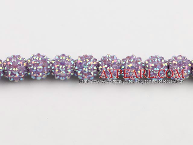 Acrylic bali beads,14mm,purple,Sold per 13.39-inch strand