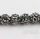 Acrylic bali beads,14mm,silver,Sold per 13.39-inch strand