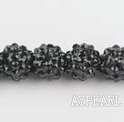 Acrylic bali beads,14mm,black,Sold per 13.39-inch strand