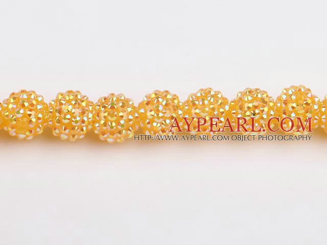 Acrylic bali beads,16mm,yellow,Sold per 14.17-inch strand
