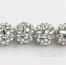 Acrylic bali beads,16mm,white ,Sold per 14.17-inch strand