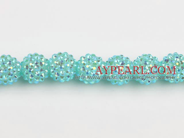 Acrylic bali beads,16mm,light blue,Sold per 14.17-inch strand