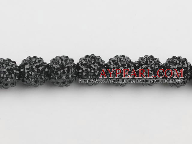 Acrylic bali beads,16mm,black ,Sold per 14.17-inch strand